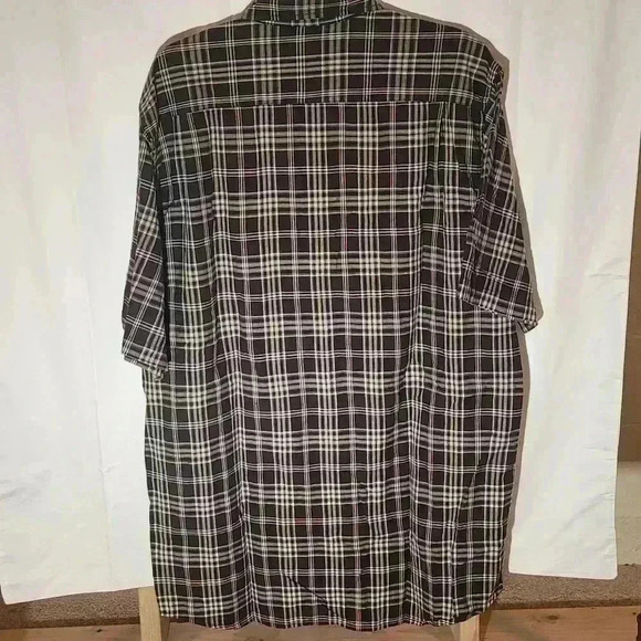 Carhartt Button Down Short Sleeve Shirt Men's L Tall Brown Plaid S277 DKB - Picture 2 of 7